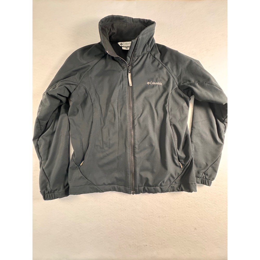 Columbia Womens Interchange Softshell Jacket Black Full Zip Fleece Lined Size‎ L
